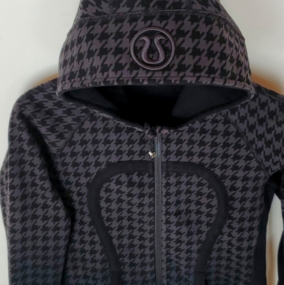 Lululemon Scuba Hoodie II, Giant Houndstooth Dip Dye Deep Coal Black/Bla… - Picture 5 of 11